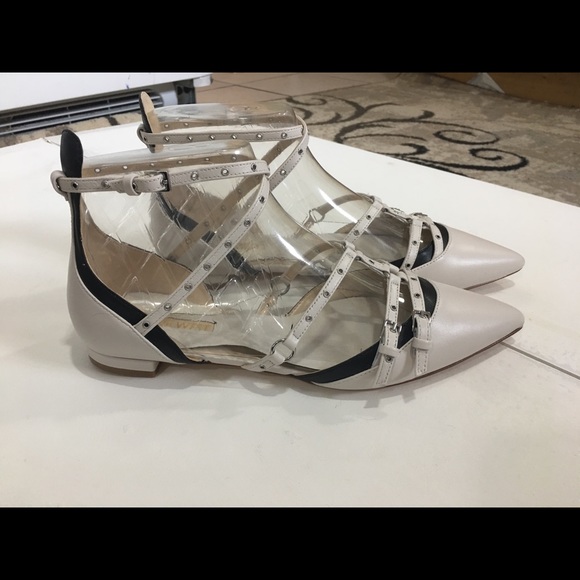 NEW Nine West Strappy Pointy Toe Leather Flats - Picture 2 of 6